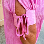 {FINAL SALE} Terrace Blooms Pleated Top in Candy Pink - The Pink Pineapple 850