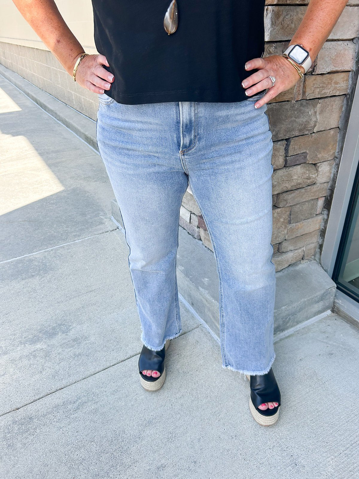 {FINAL SALE} The Ava High - Rise Crop Straight Jeans - Curvy - The Pink Pineapple 850