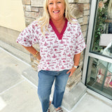 {FINAL SALE} The Tallahassee Elizabeth Top - The Pink Pineapple 850