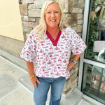 {FINAL SALE} The Tallahassee Elizabeth Top - The Pink Pineapple 850