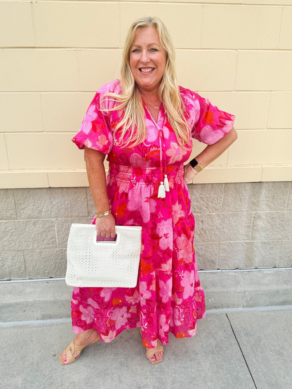 {FINAL SALE} [THML] Blushing Garden Tiered Maxi Dress - The Pink Pineapple 850