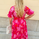 {FINAL SALE} [THML] Blushing Garden Tiered Maxi Dress - The Pink Pineapple 850