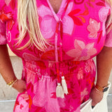 {FINAL SALE} [THML] Blushing Garden Tiered Maxi Dress - The Pink Pineapple 850