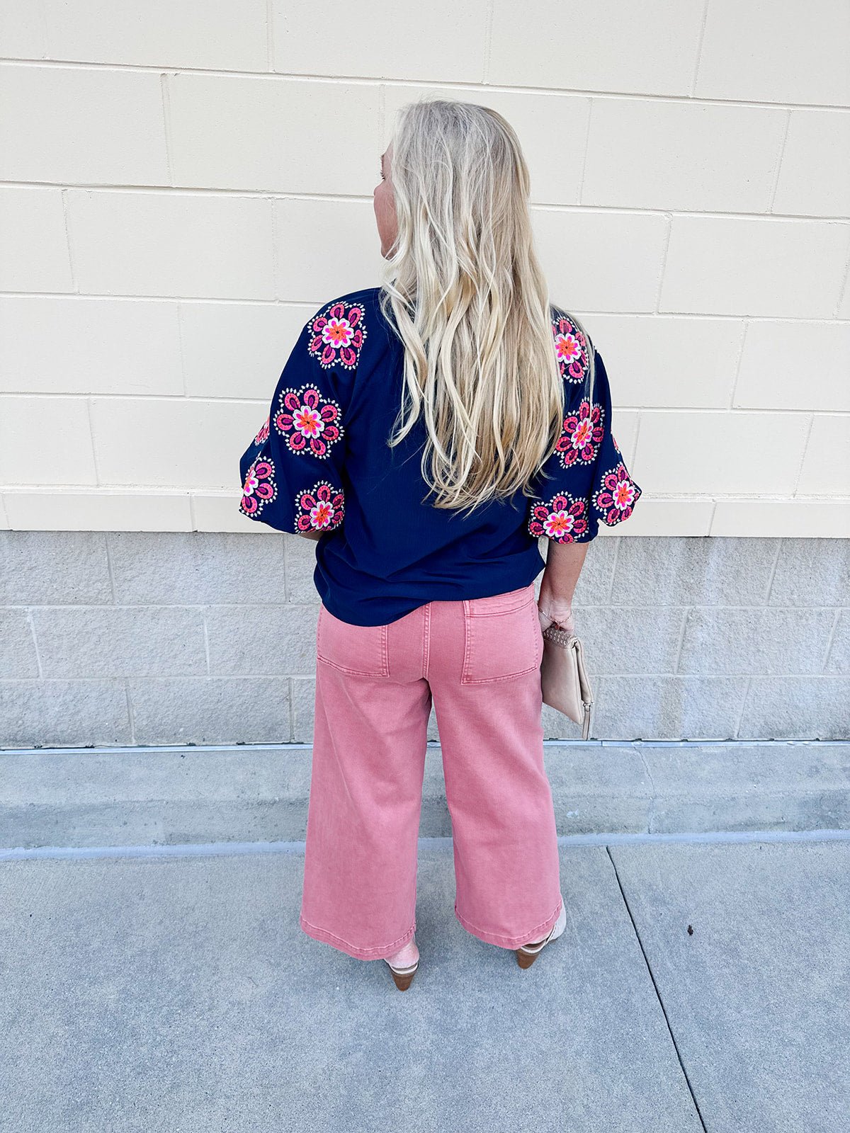 {FINAL SALE} [THML] Navy Nectar Blouse - The Pink Pineapple 850