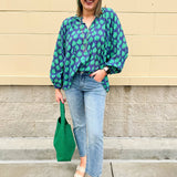 {FINAL SALE} Verdant Whisper Tie - Neck Blouse - The Pink Pineapple 850