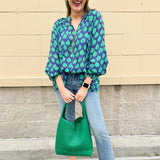 {FINAL SALE} Verdant Whisper Tie - Neck Blouse - The Pink Pineapple 850