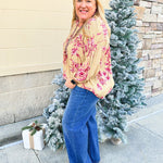 {FINAL SALE} Weekend Living Floral Gauze Top - The Pink Pineapple 850