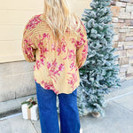 {FINAL SALE} Weekend Living Floral Gauze Top - The Pink Pineapple 850