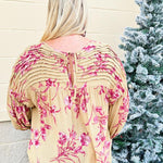 {FINAL SALE} Weekend Living Floral Gauze Top - The Pink Pineapple 850