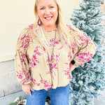 {FINAL SALE} Weekend Living Floral Gauze Top - The Pink Pineapple 850