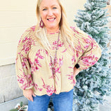 {FINAL SALE} Weekend Living Floral Gauze Top - The Pink Pineapple 850