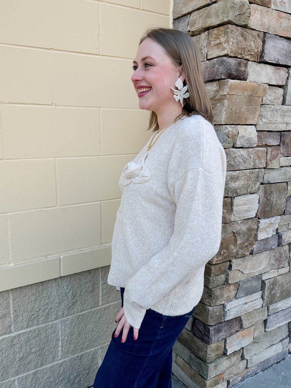 {FINAL SALE} Whimsical Touch Floral Sweater - The Pink Pineapple 850