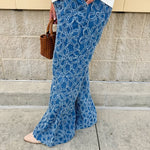 {FINAL SALE} Wildflower Whisper Chenille Palazzo Jeans - The Pink Pineapple 850