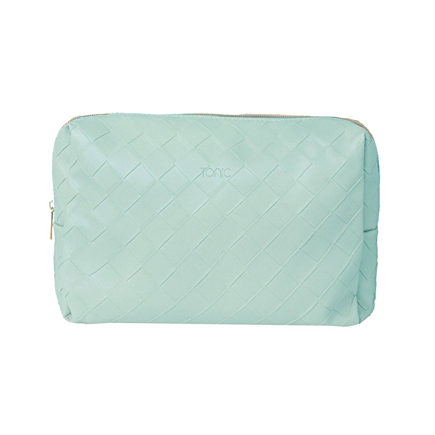 {FINAL SALE} Woven Beauty Bag Large Teal - The Pink Pineapple 850