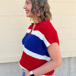 Firecracker Colorblock Sweater - The Pink Pineapple 850