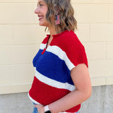 Firecracker Colorblock Sweater - The Pink Pineapple 850