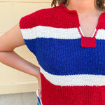Firecracker Colorblock Sweater - The Pink Pineapple 850