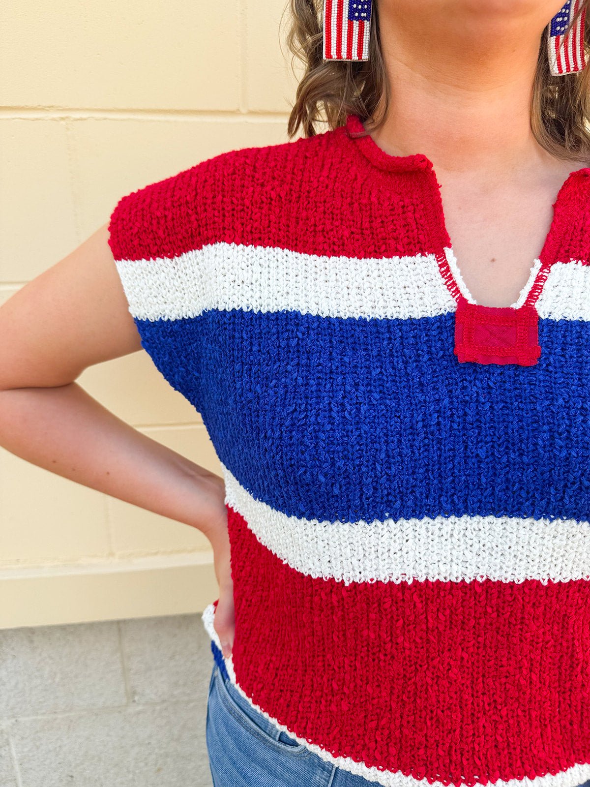 Firecracker Colorblock Sweater - The Pink Pineapple 850
