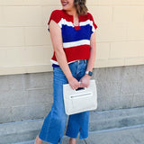 Firecracker Colorblock Sweater - The Pink Pineapple 850