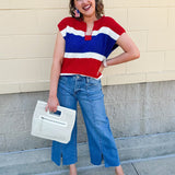 Firecracker Colorblock Sweater - The Pink Pineapple 850