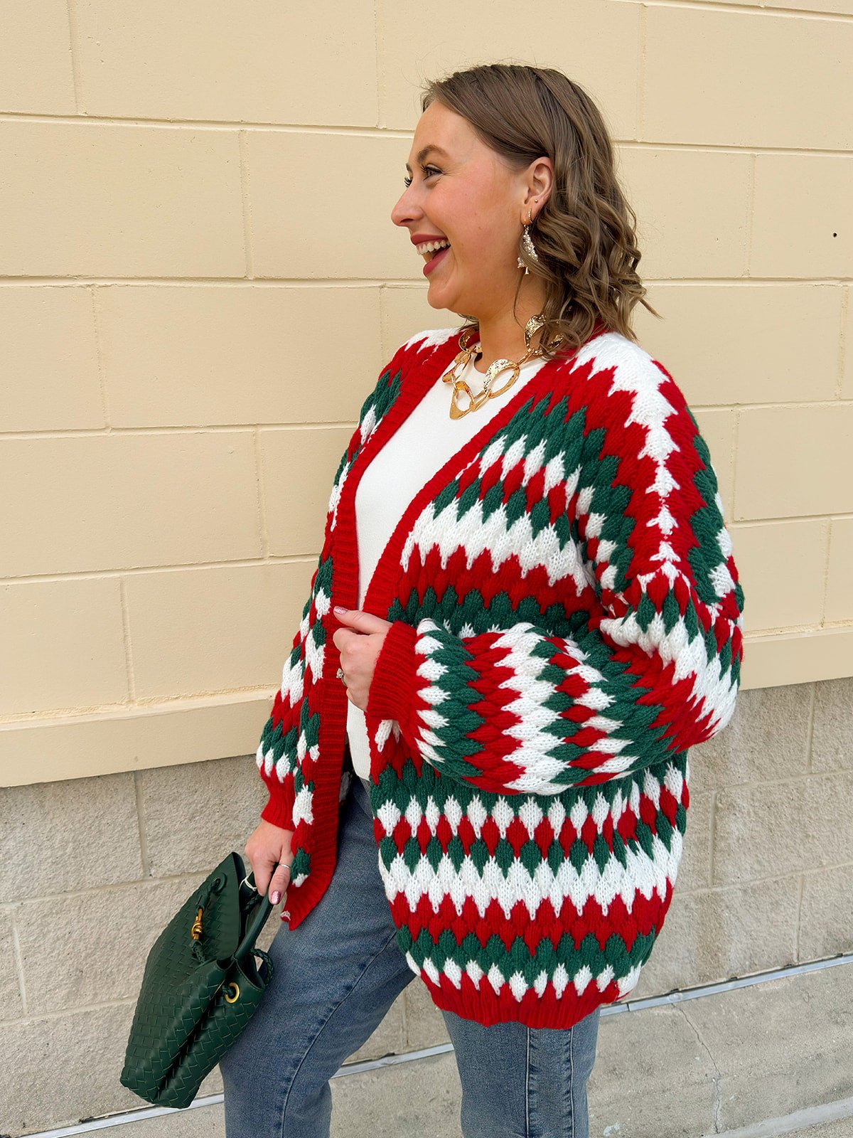 Fireside Cheer Textured Holiday Cardigan - The Pink Pineapple 850