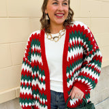 Fireside Cheer Textured Holiday Cardigan - The Pink Pineapple 850