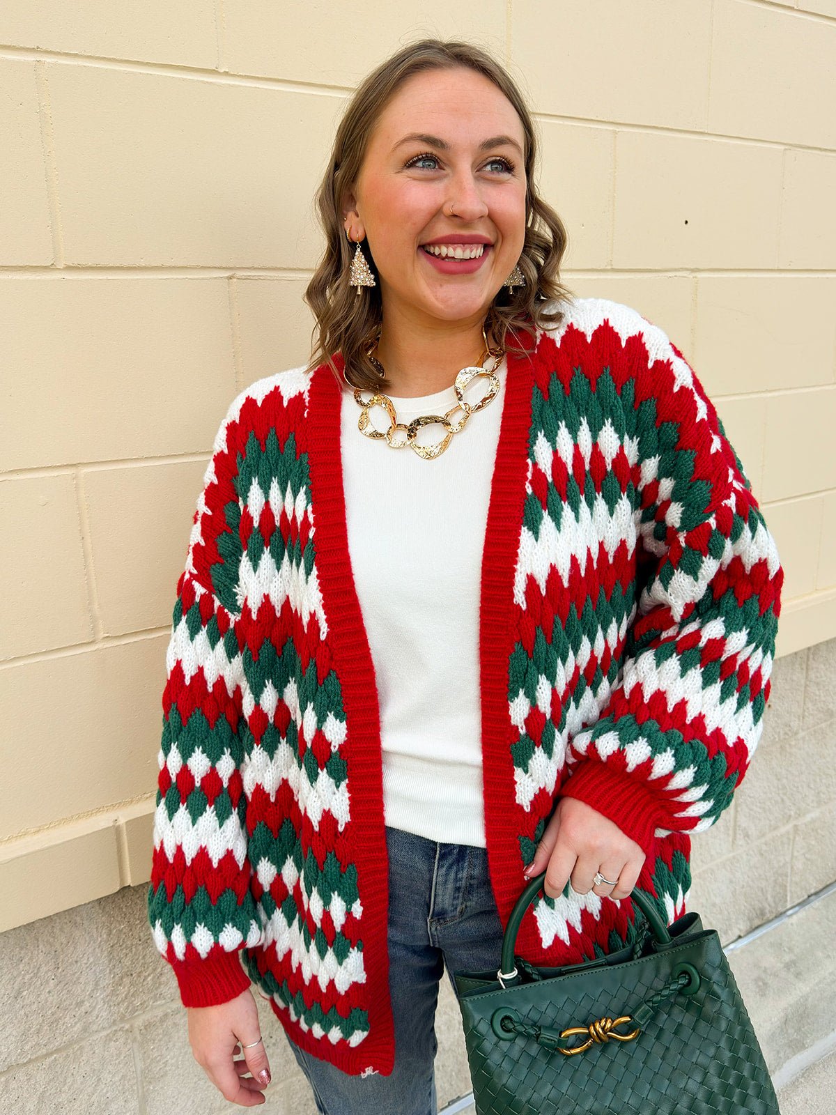 Fireside Cheer Textured Holiday Cardigan - The Pink Pineapple 850