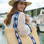 Fisher Woven Tote & Sun Hat Set in Navy - The Pink Pineapple 850