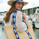 Fisher Woven Tote & Sun Hat Set in Navy - The Pink Pineapple 850