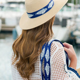 Fisher Woven Tote & Sun Hat Set in Navy - The Pink Pineapple 850