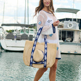 Fisher Woven Tote & Sun Hat Set in Navy - The Pink Pineapple 850