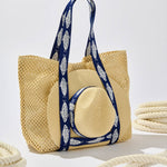 Fisher Woven Tote & Sun Hat Set in Navy - The Pink Pineapple 850