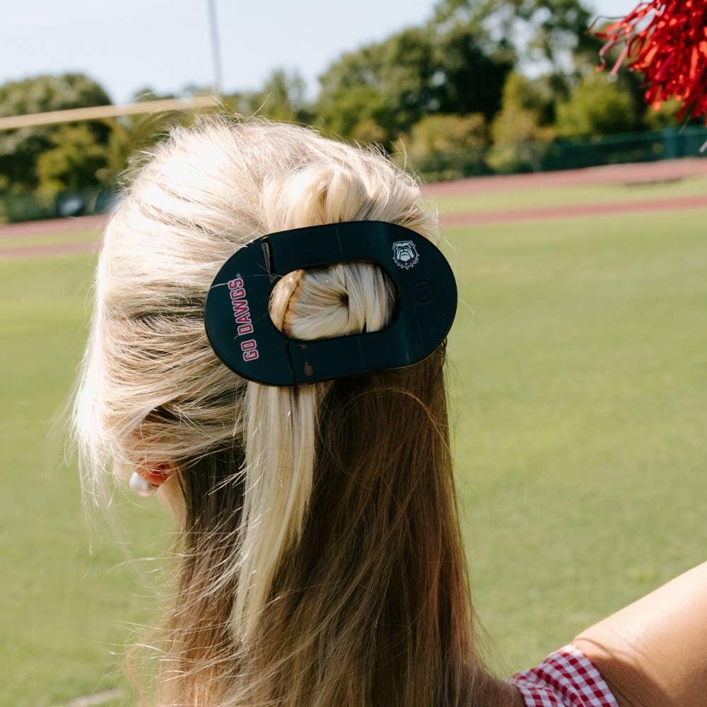 Flat Round Hair Clip | Large | Go Dawgs! - The Pink Pineapple 850