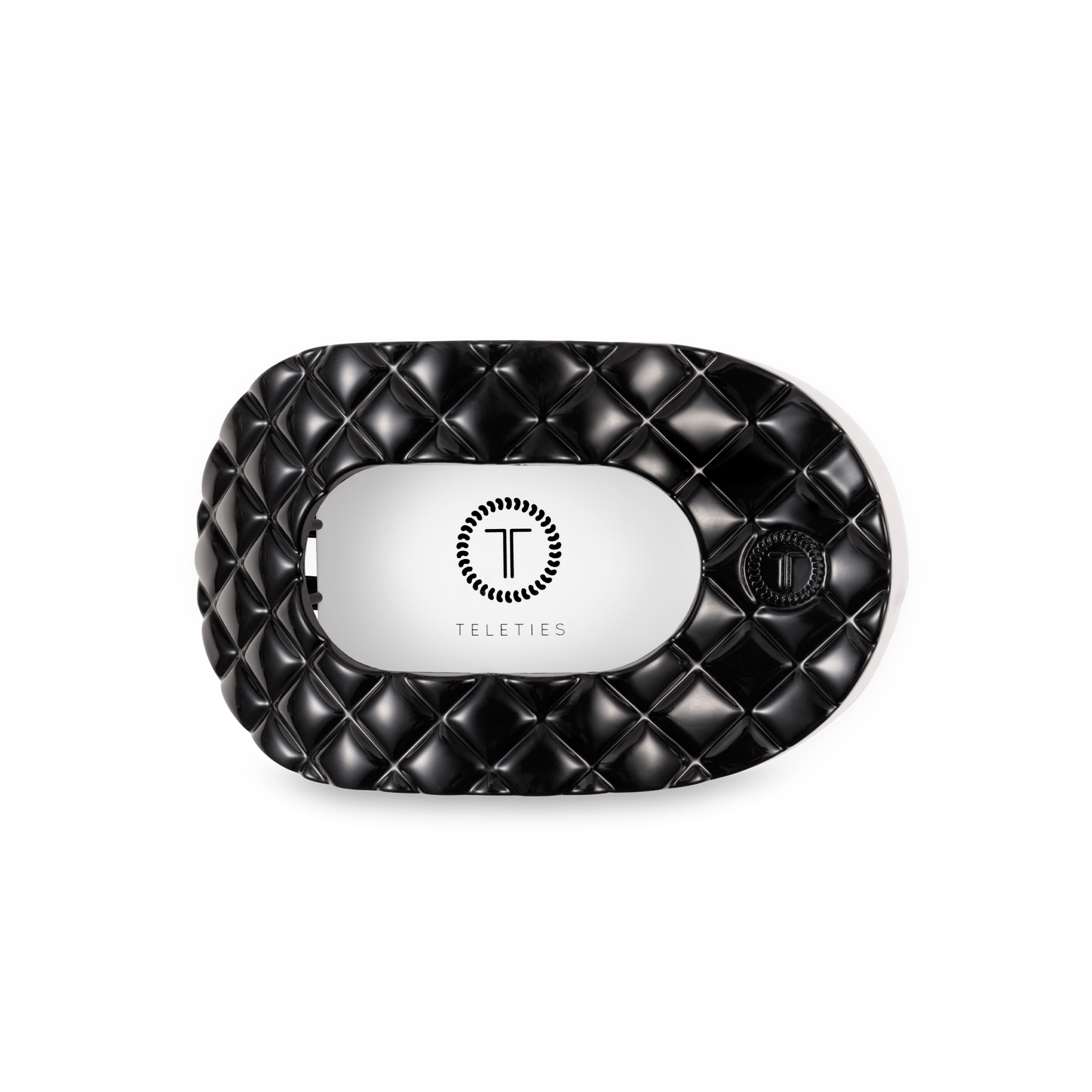 Flat Round Hair Clip | Medium | Jet Black Quilted - The Pink Pineapple 850