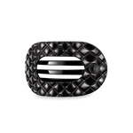 Flat Round Hair Clip | Medium | Jet Black Quilted - The Pink Pineapple 850