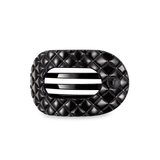 Flat Round Hair Clip | Medium | Jet Black Quilted - The Pink Pineapple 850