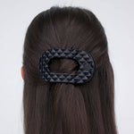 Flat Round Hair Clip | Medium | Jet Black Quilted - The Pink Pineapple 850