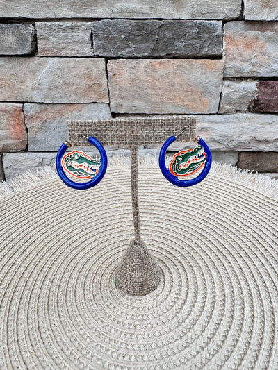 Florida Gators Logo Enamel Hoop Earrings - The Pink Pineapple 850