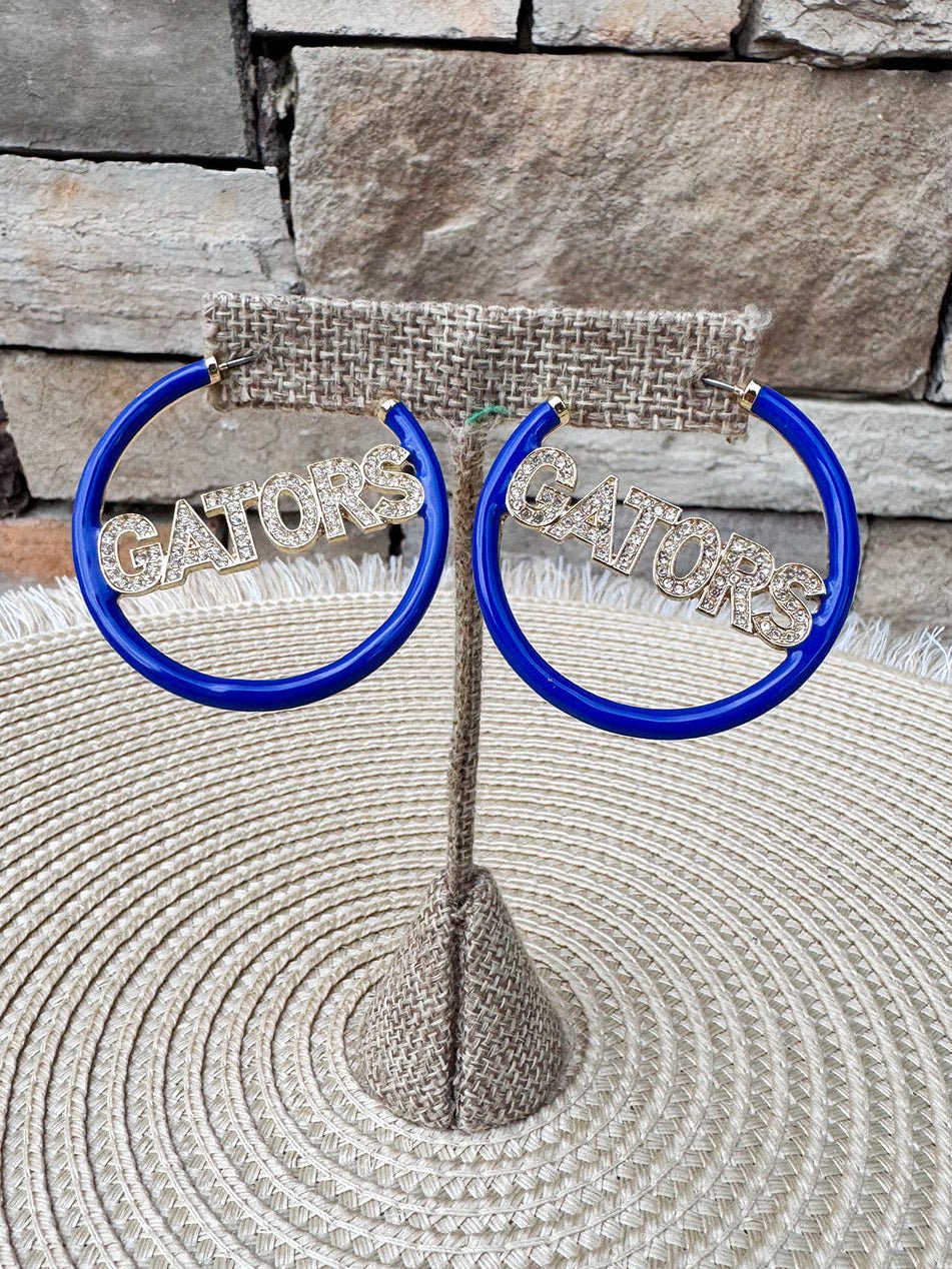 Florida Gators Rhinestone Hoop Earrings - The Pink Pineapple 850
