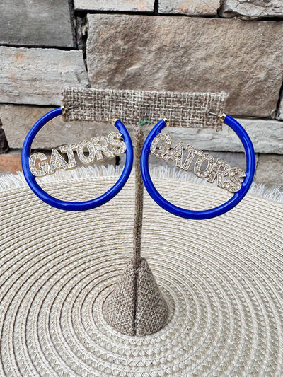 Florida Gators Rhinestone Hoop Earrings - The Pink Pineapple 850
