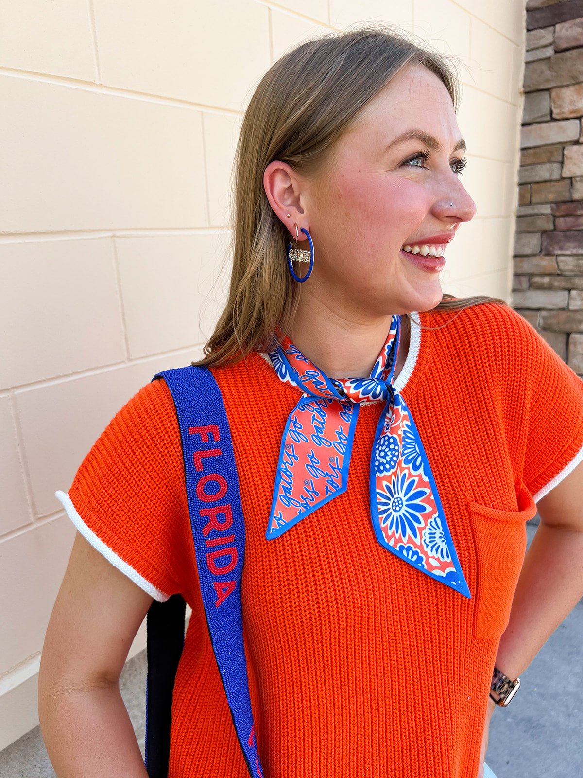 Florida Gators Rhinestone Hoop Earrings - The Pink Pineapple 850