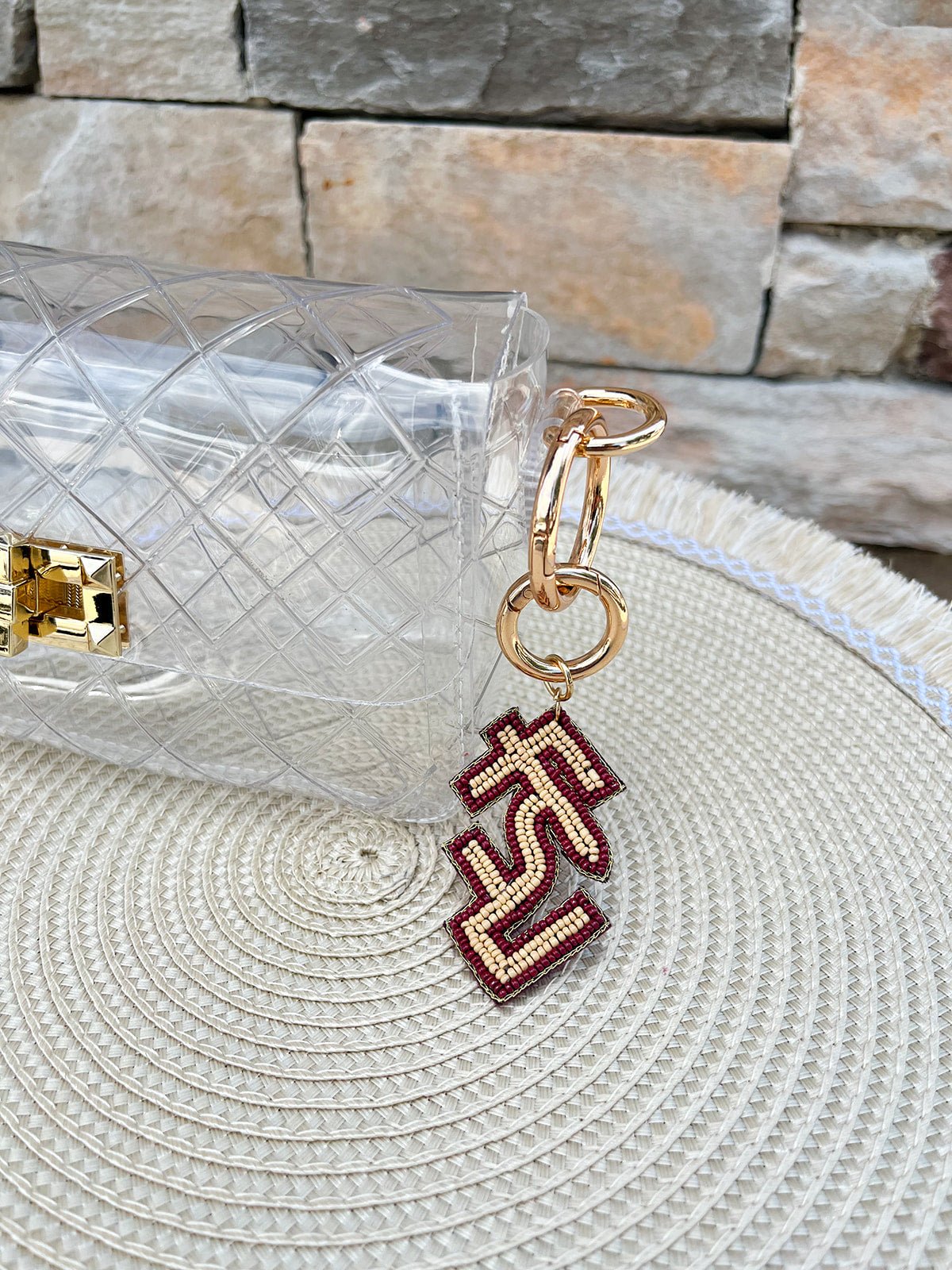 Florida State Beaded Purse Charm - The Pink Pineapple 850