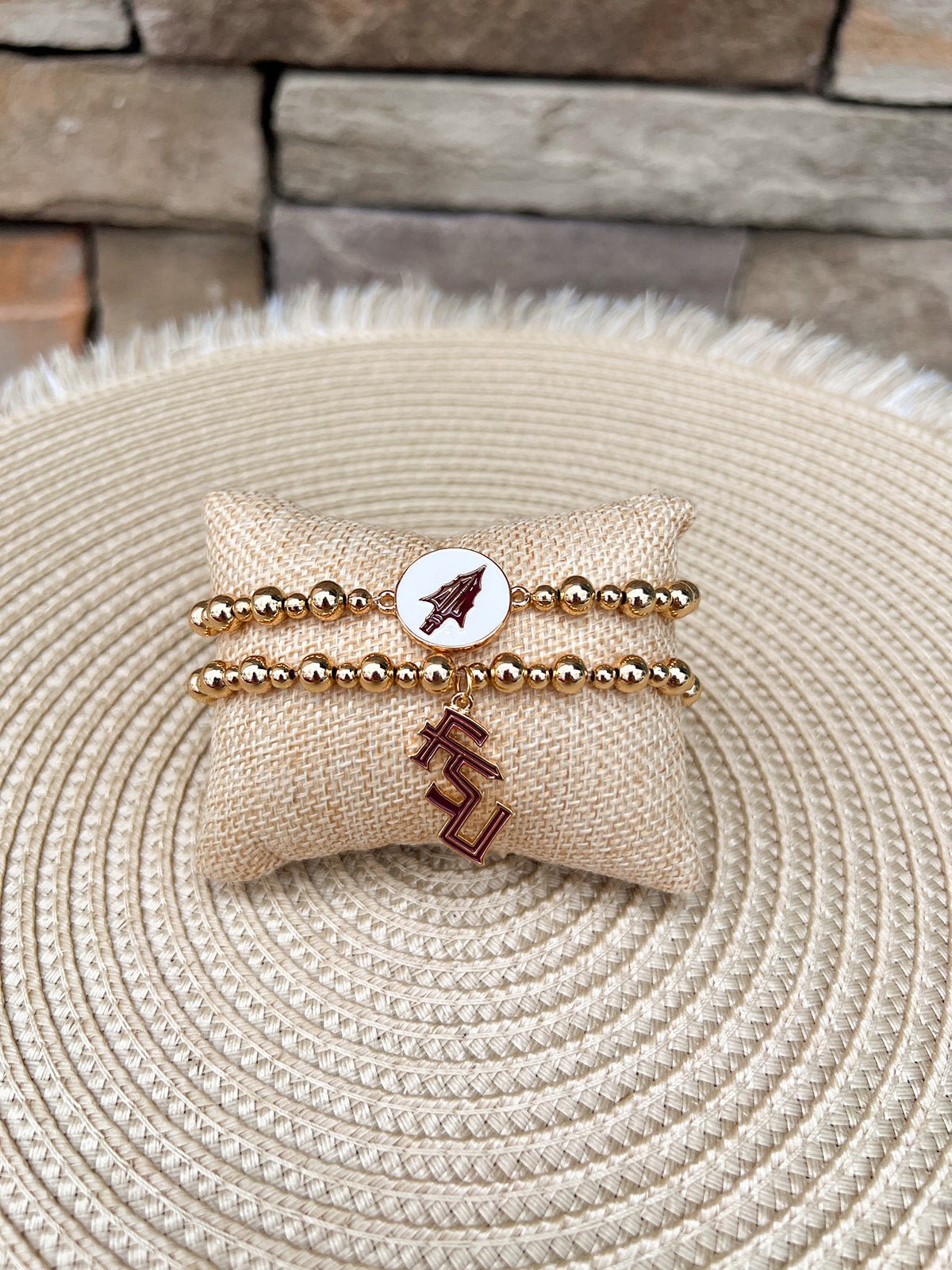 Florida State Seminoles Ball Bead Bracelet Set of 2 - The Pink Pineapple 850