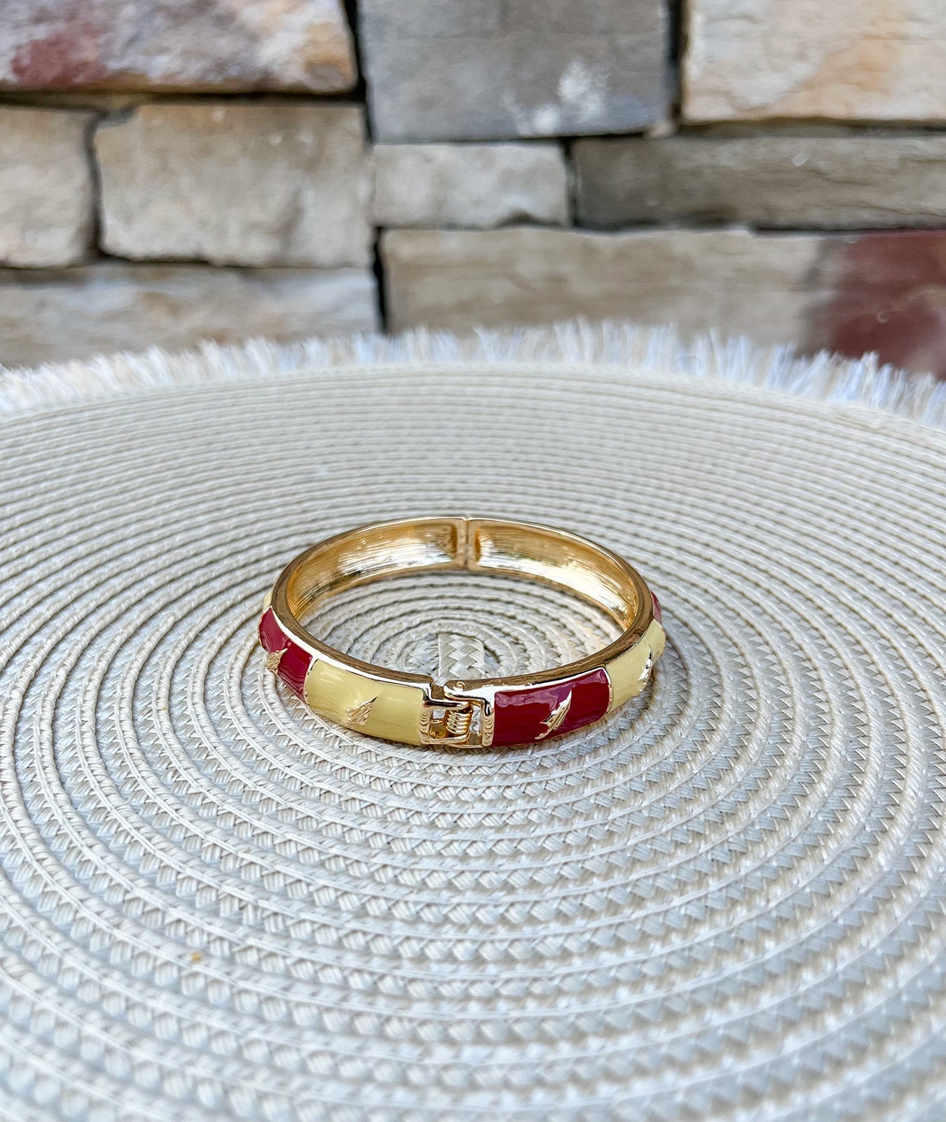 Florida State Seminoles Checkered Hinge Bangle - The Pink Pineapple 850
