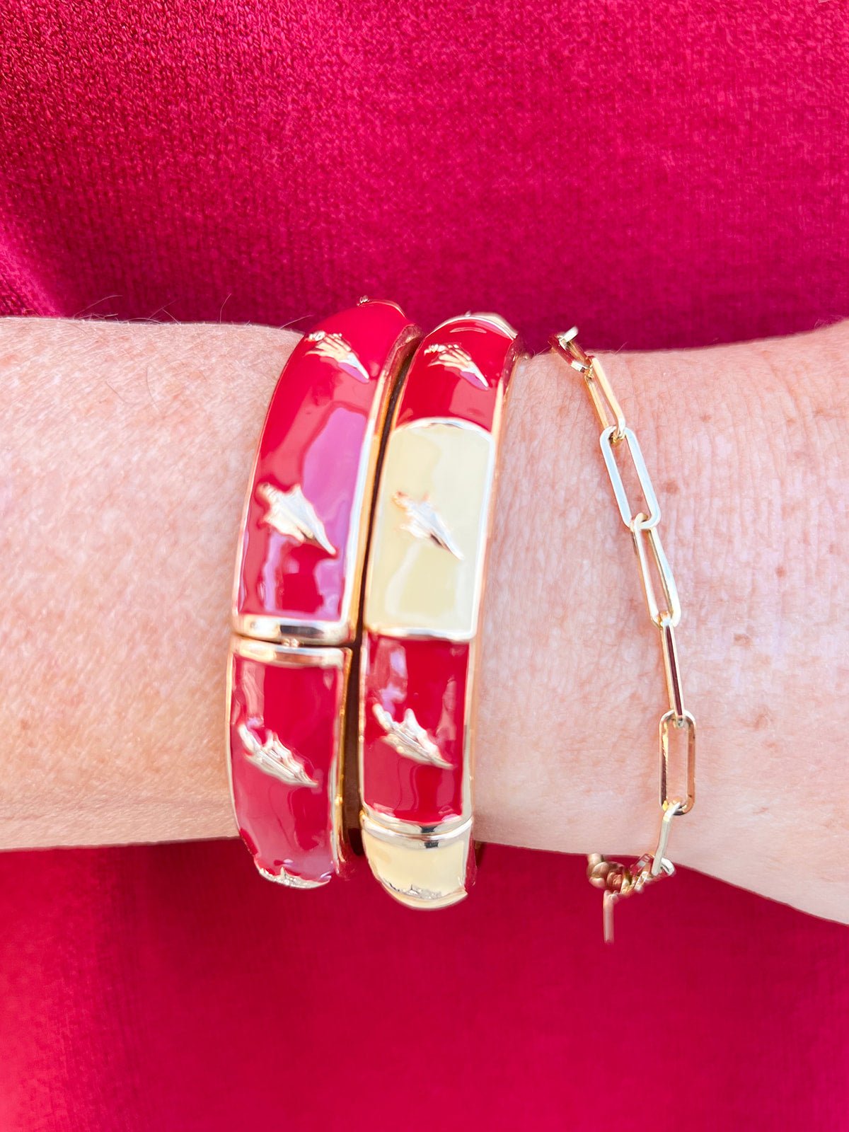 Florida State Seminoles Checkered Hinge Bangle - The Pink Pineapple 850