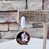 Florida State Seminoles Enamel Logo Huggie Hoop Earrings - The Pink Pineapple 850