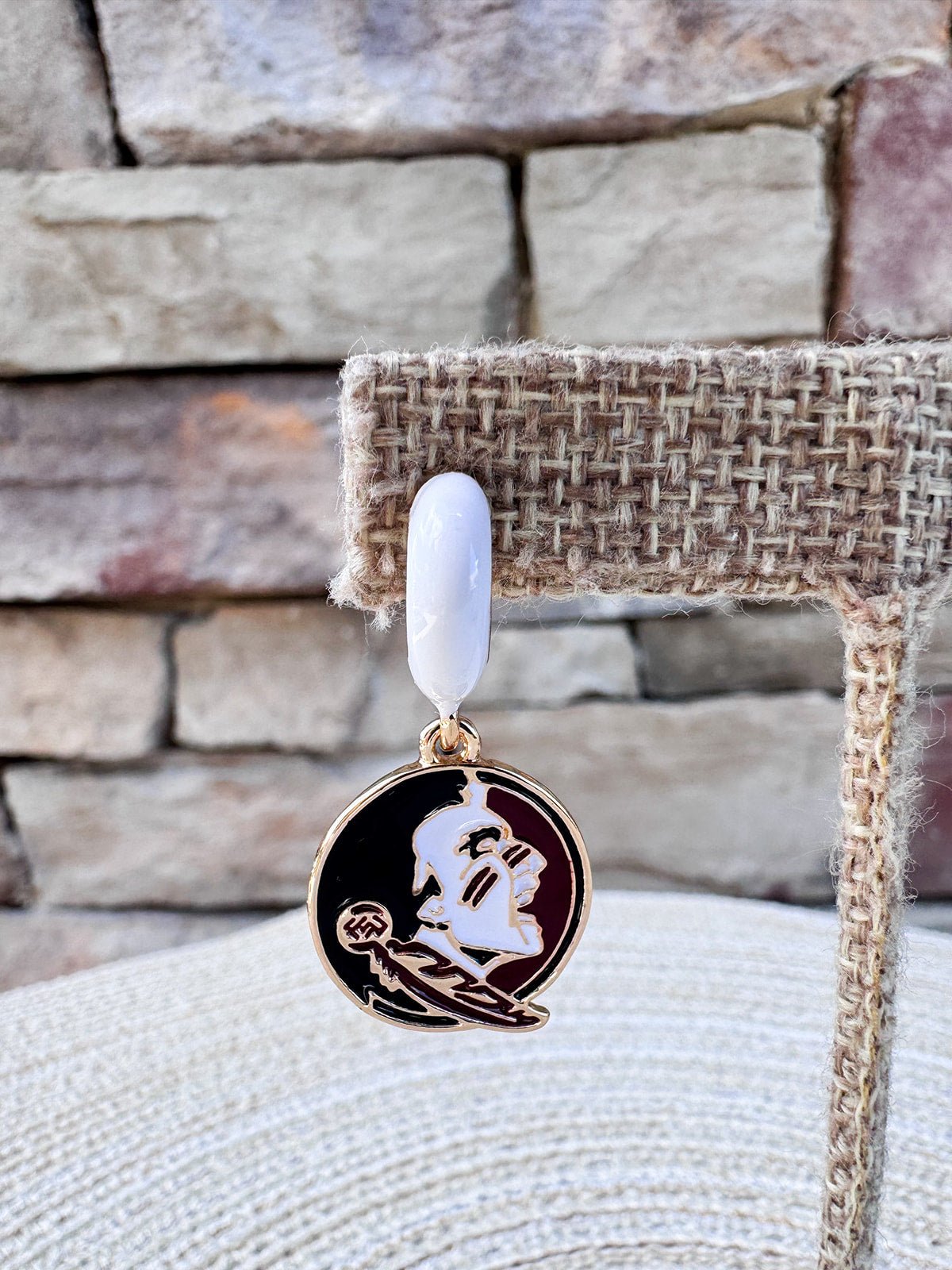 Florida State Seminoles Enamel Logo Huggie Hoop Earrings - The Pink Pineapple 850