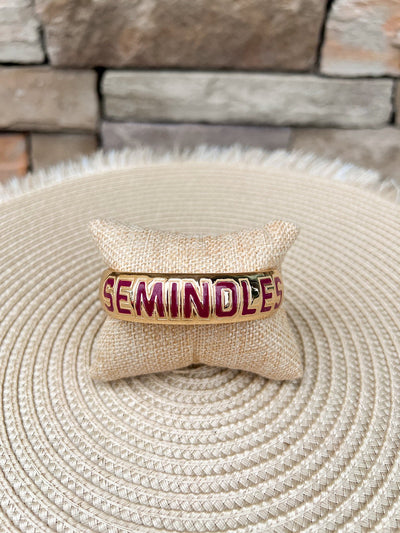 Florida State Seminoles Polished Metal Hinge Bangle - The Pink Pineapple 850
