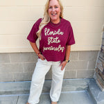 Florida State Seminoles Tinsel Short Sleeve Sweatshirt - The Pink Pineapple 850