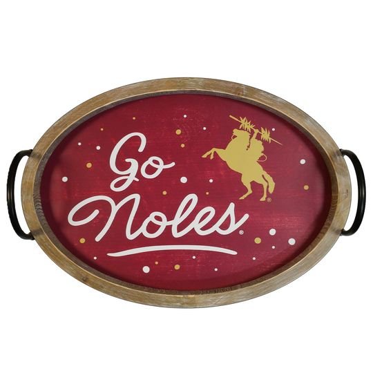 Florida State Spirit Wood Oval Tray - The Pink Pineapple 850